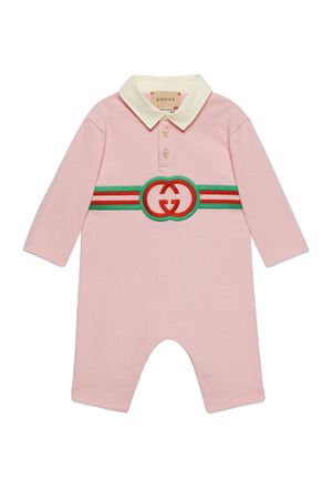 Costume intero GG in cotone rosa GUCCI KIDS | 660754XJFOW5658